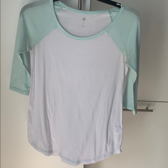 White and light blue 3/4 sleeves XS. - Picture 1 of 3